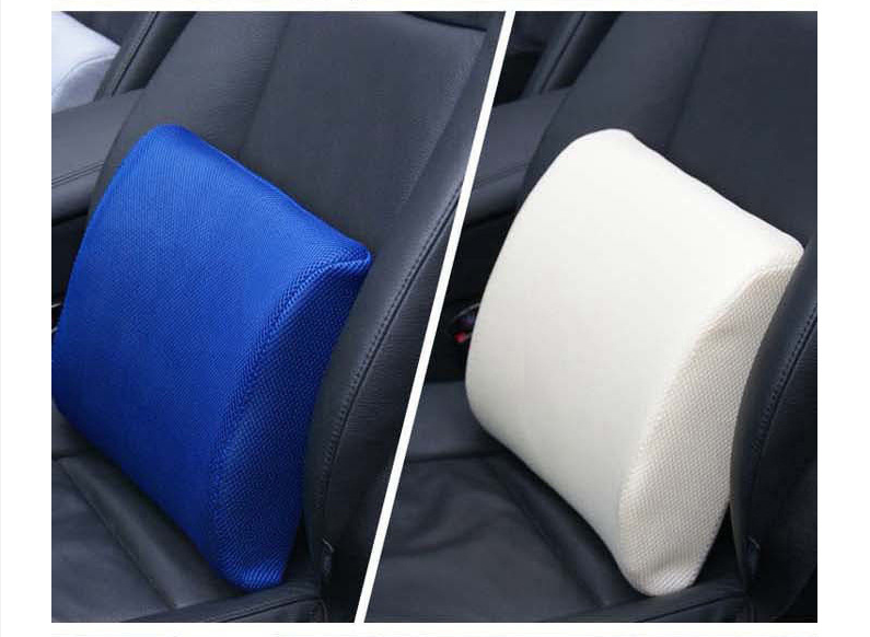 Black Lumbar Pillow for Office Chair Back- Memory Foam Cushion Design for Computer Desk, Car, Gaming, Couch, Recliner