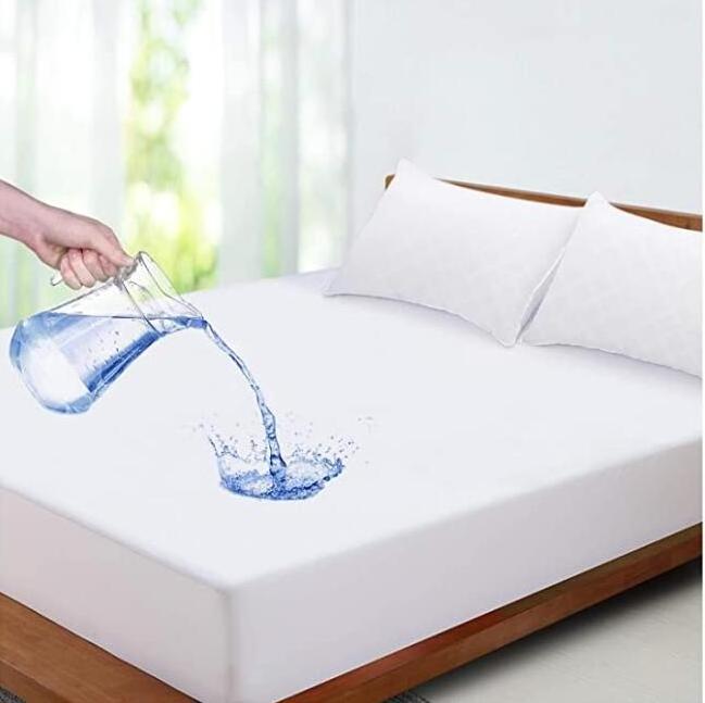 Luxury Bamboo Fiber Super Soft Cooling Mattress Topper Cover Home Bed Waterproof Mattress Protector Cover Set Plastic Bag