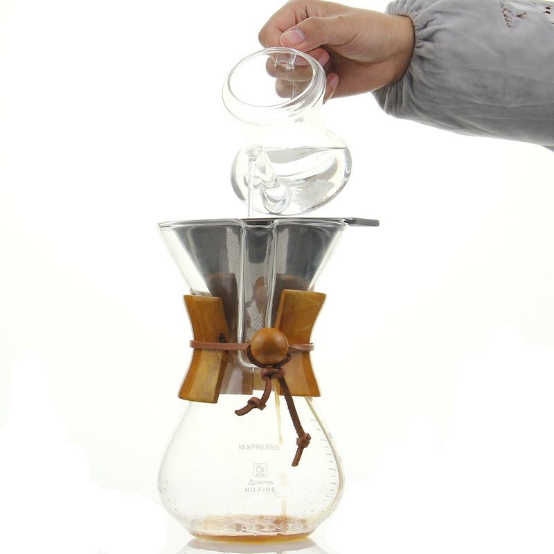 Hand Made Mini Drip Commercial Iced  Pour Over Cold Brew Portable Heat Resistance HIgh Borosilicate Glass Maker Coffee Pot