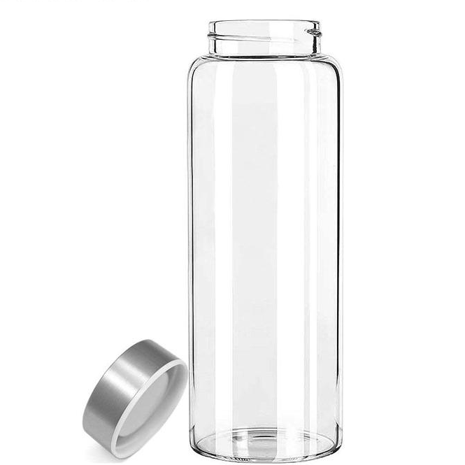 New Custom Clear Wide Mouth Thick Heavy Bottom Borosilicate Glass Sport Drinking Glass Water Bottle