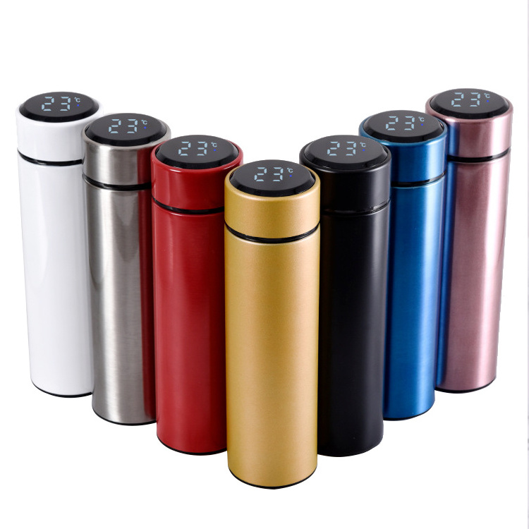 Top Selling Wholesale 500ml Vacuum Insulated Smart Water Cup Stainless Steel Thermos Bottle with Digital LED Temperature Display