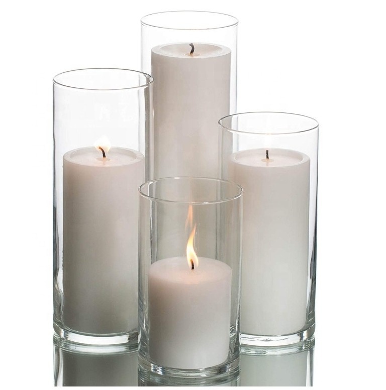 Clear Cylinder Glass Candle Holder