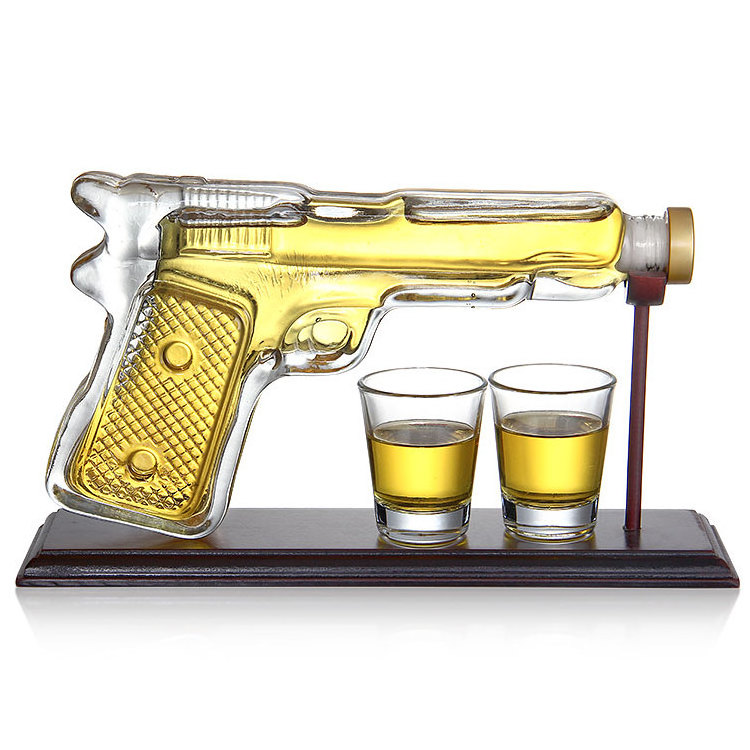 Funny Military Present Cool Dispenser Whiskey Pistol Gun Decanter Set Birthday Home Bar Gifts for Men Dad Fathers Day