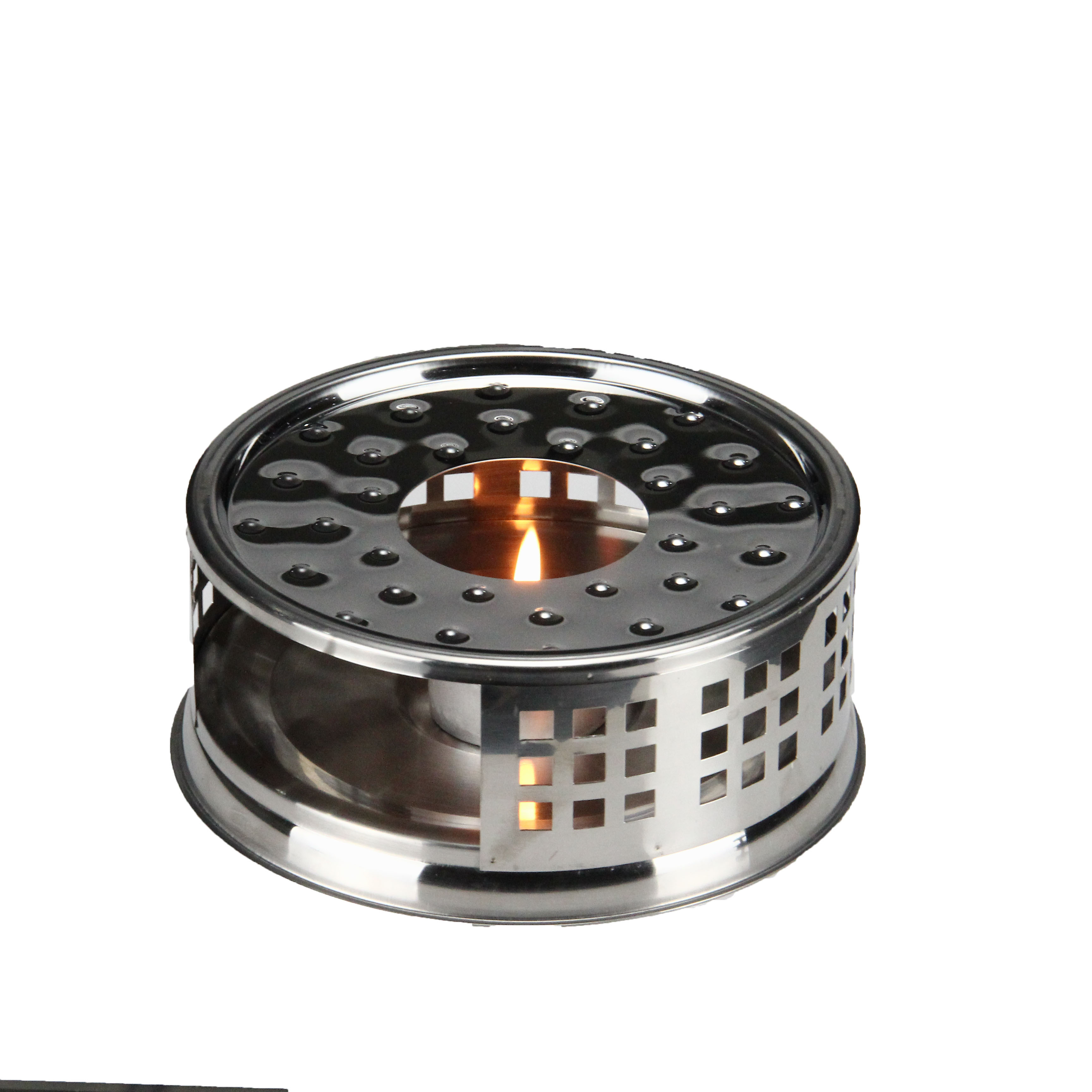 304 Stainless Steel Fire Resistant Glass Tea Set Candle Coffee Tea Mug Light Wax Warmer for Glass Teapot