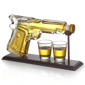 Funny Military Present Cool Dispenser Whiskey Pistol Gun Decanter Set Birthday Home Bar Gifts for Men Dad Fathers Day