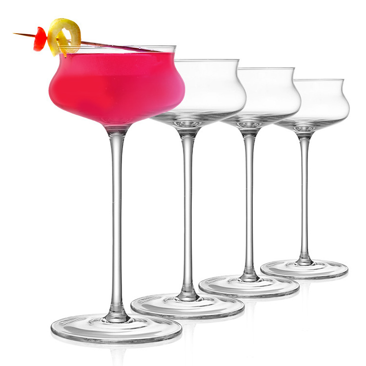 Crystal Custom Cocktail Pink Glass Martini Glasses Glass 10 oz Bar Glassware Glasses