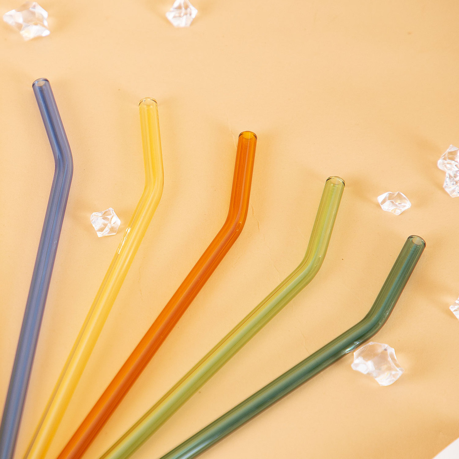 Eco friendly  Reusable high borosilicate straw glass drinking straw clear glass straws