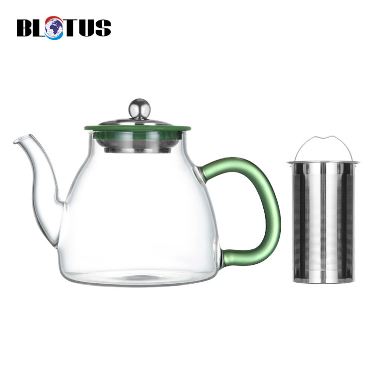 Morocco Teapot & Blooming Tea Gift Set 34oz Borosilicate Glass Tea cup high resistant glass teaware glass tea set