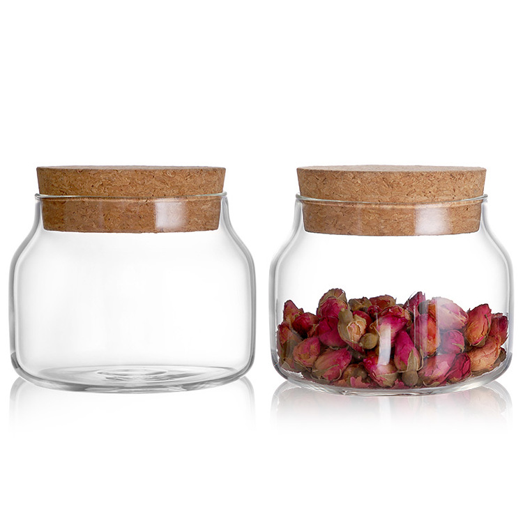 glass storage jar Kitchen Food Tea Coffee Sugar Salt Glass Storage Jar Bottles & Jars Containers Set with wooden  Lid