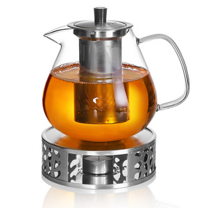 1000 ml Handmade high borosilicate glass teapot tea pot stove safe with stainless steel infuser  Loose Leaf Tea Maker Tea Brewer