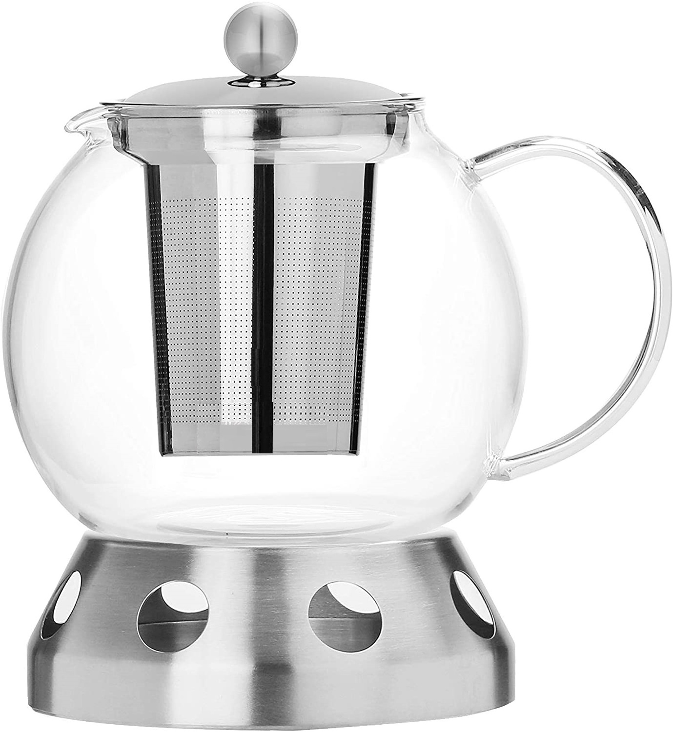 Tea Pot Warmer Set 1000ml Kettle Stovetop Teapot Stainless Steel Strainer Infuser Blooming Loose Leaf Tea Bags & Fruit