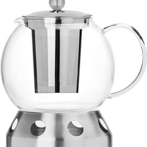 Tea Pot Warmer Set 1000ml Kettle Stovetop Teapot Stainless Steel Strainer Infuser Blooming Loose Leaf Tea Bags & Fruit