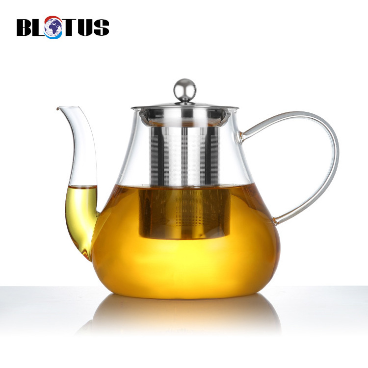 Online hot sales Handblown Borosilicate Glass Teapot set cup set With tea Glasses Customized Small Glass Teapot