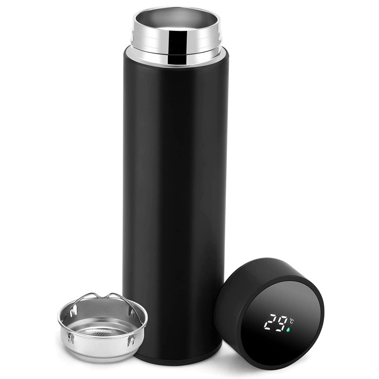 Top Selling Wholesale 500ml Vacuum Insulated Smart Water Cup Stainless Steel Thermos Bottle with Digital LED Temperature Display