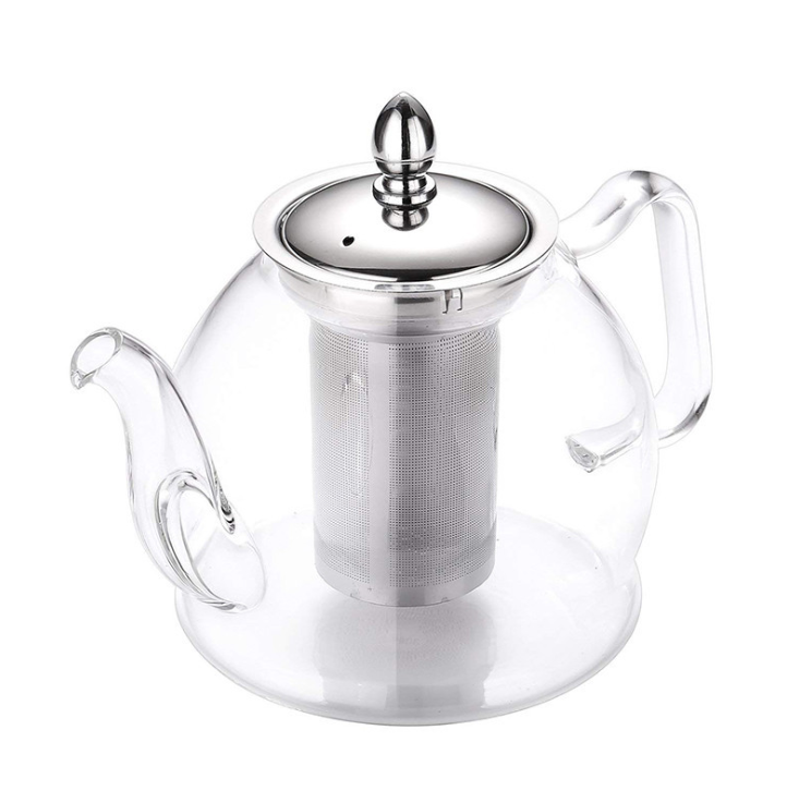 Glass Teapot Kettle with Stainless Steel Removable Infuser for Blooming Tea & Loose Leaf Tea