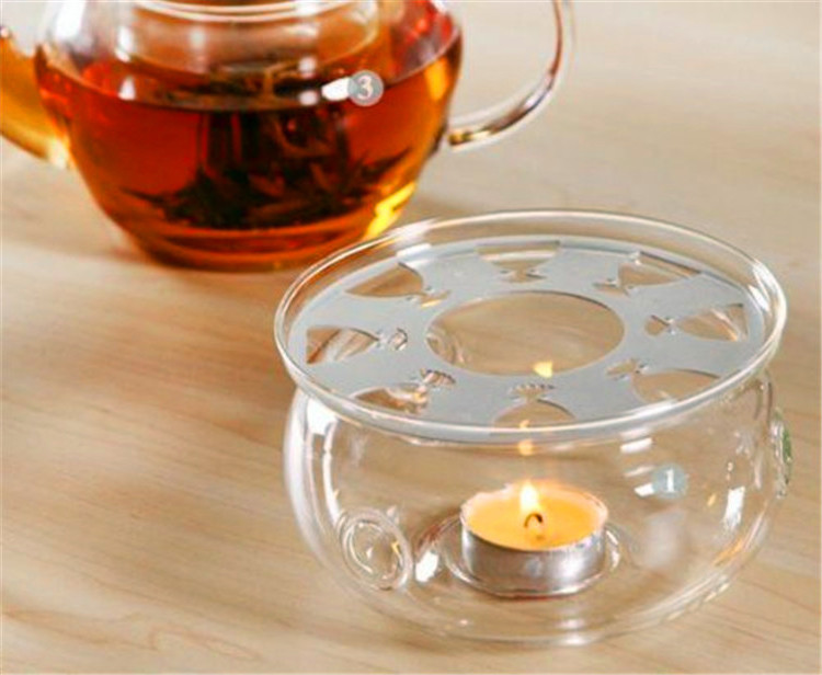 6 Wholesale Borosilicate heat resistant  Glass Teapot Tea Gift Set with Infuser Steel Filter Strainer and Warmer glass teapot