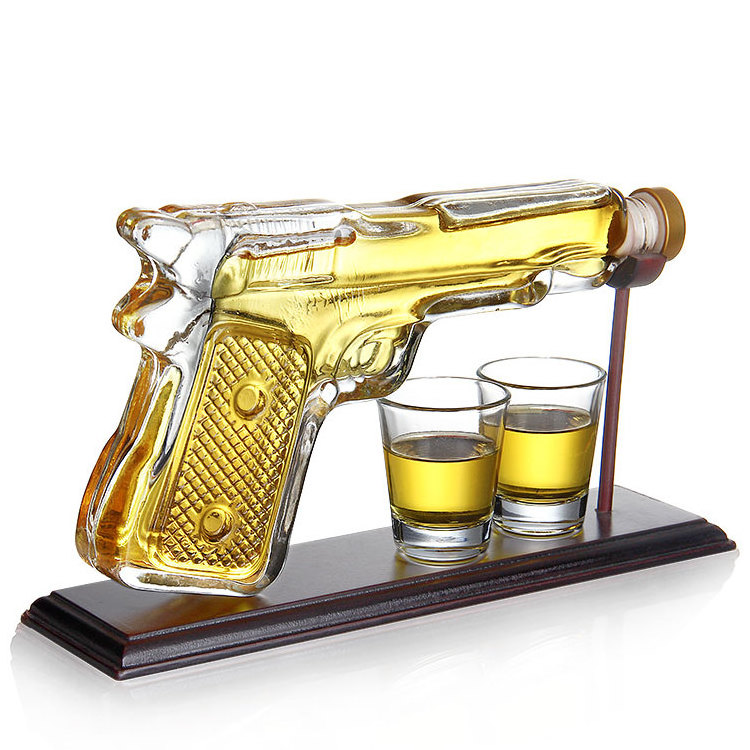 Funny Military Present Cool Dispenser Whiskey Pistol Gun Decanter Set Birthday Home Bar Gifts for Men Dad Fathers Day