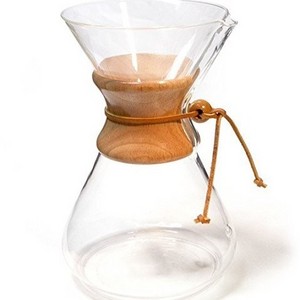 AIHPO624 Fancy Hot Sale Borosilicate Hand Blown Glass Coffee Maker With Wooden Collar Drip Pour Over Coffee Pots