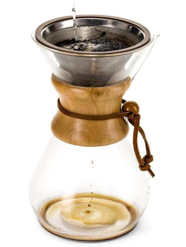 AIHPO624 Fancy Hot Sale Borosilicate Hand Blown Glass Coffee Maker With Wooden Collar Drip Pour Over Coffee Pots