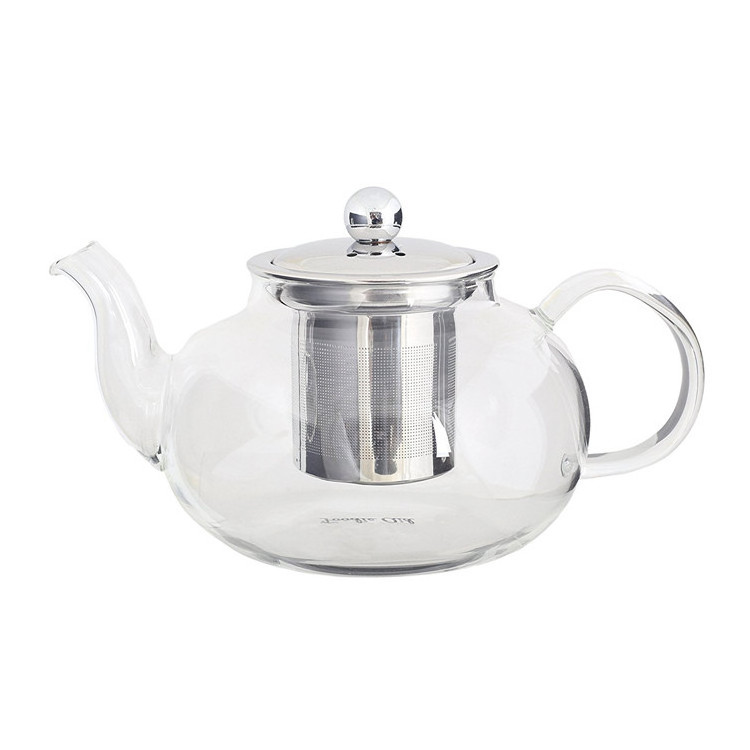 Handmade High Borosilicate 800ml Clear Glass Teapot Set tea set Stovetop & Microwave Safe teapot Glass With removable Infuser