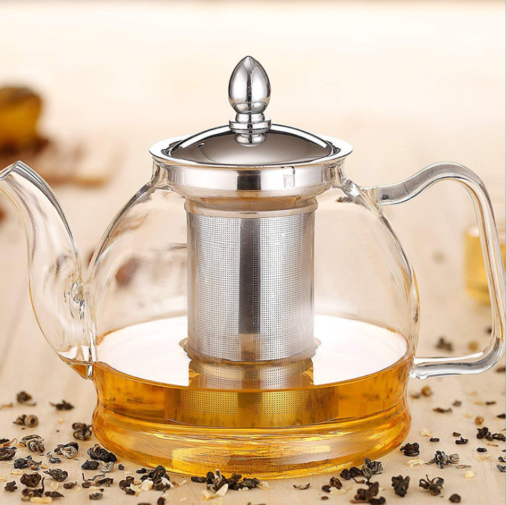 Glass Teapot with Removable Infuser Stovetop Safe Tea Kettle Blooming Loose Leaf Tea Maker Set