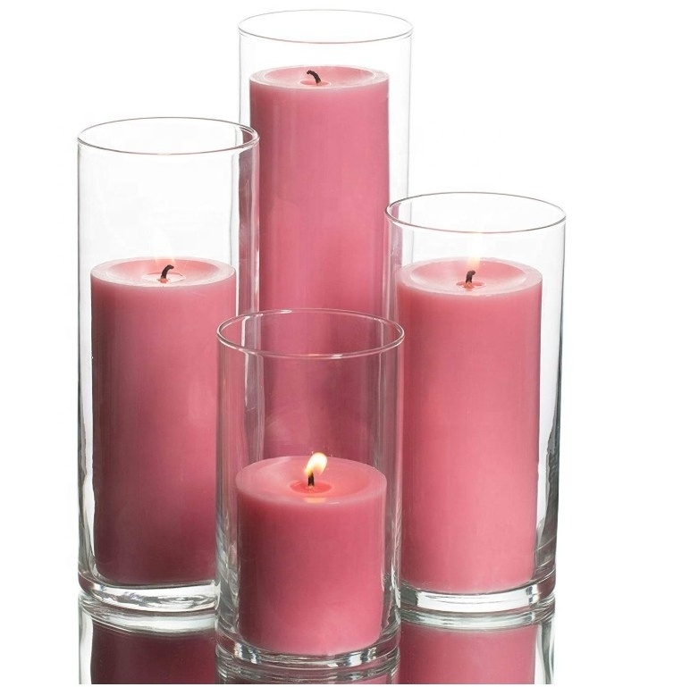 Clear Cylinder Glass Candle Holder