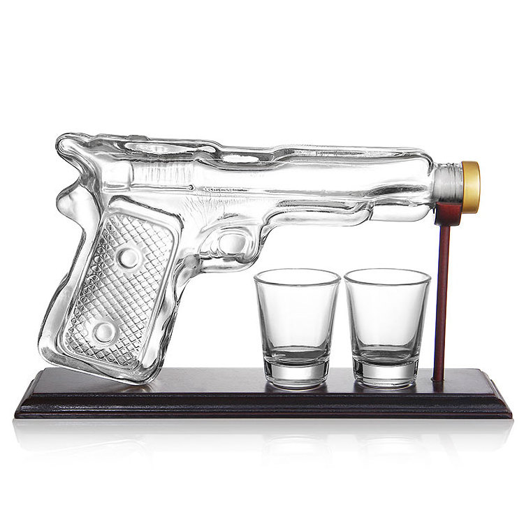 Funny Military Present Cool Dispenser Whiskey Pistol Gun Decanter Set Birthday Home Bar Gifts for Men Dad Fathers Day