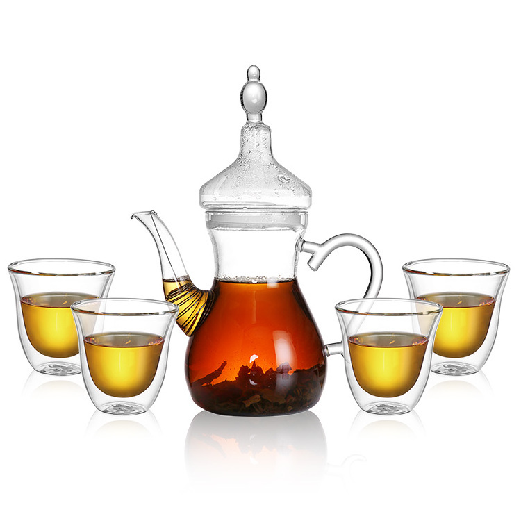 Coffee Tea Sets Drinkware Type Teapots Material Moroccan Arabic Style Glass Teapot Set