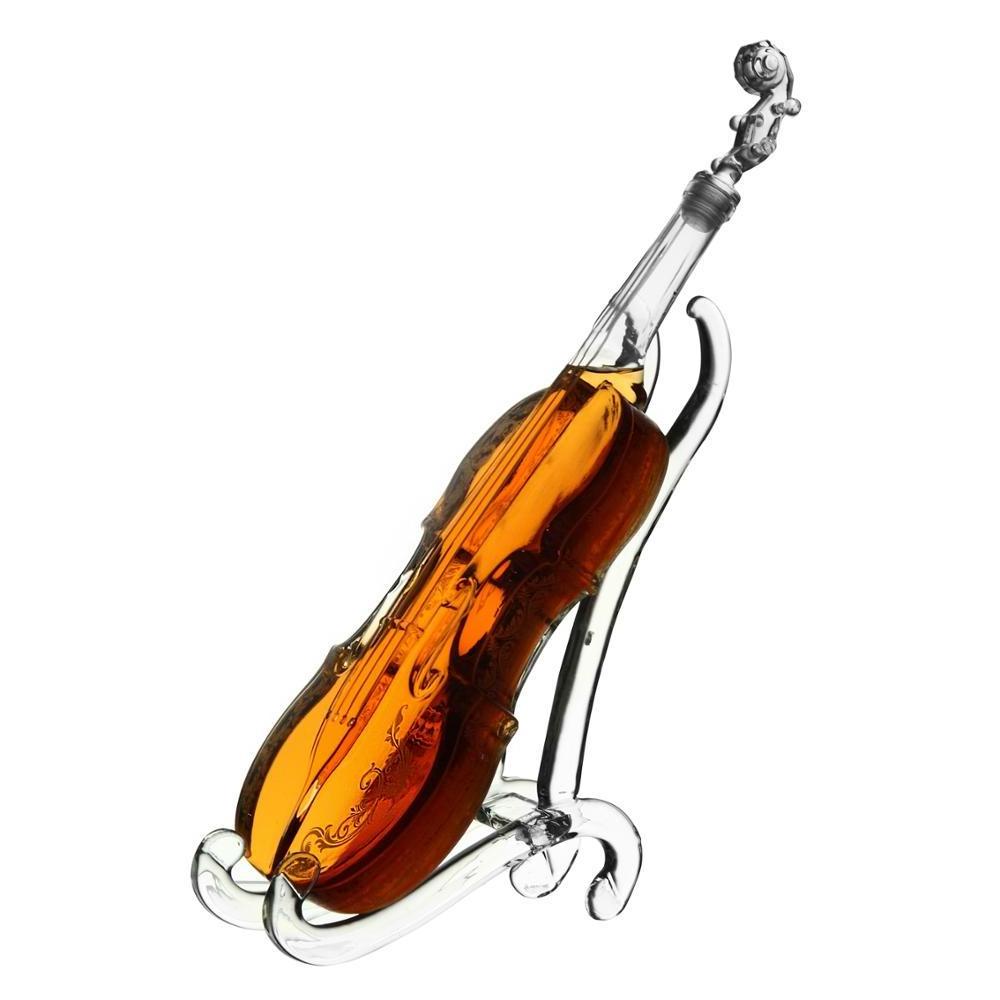 Hand Made 1000ML  Violin Shaped White Whiskey  Wine Glass Decanter