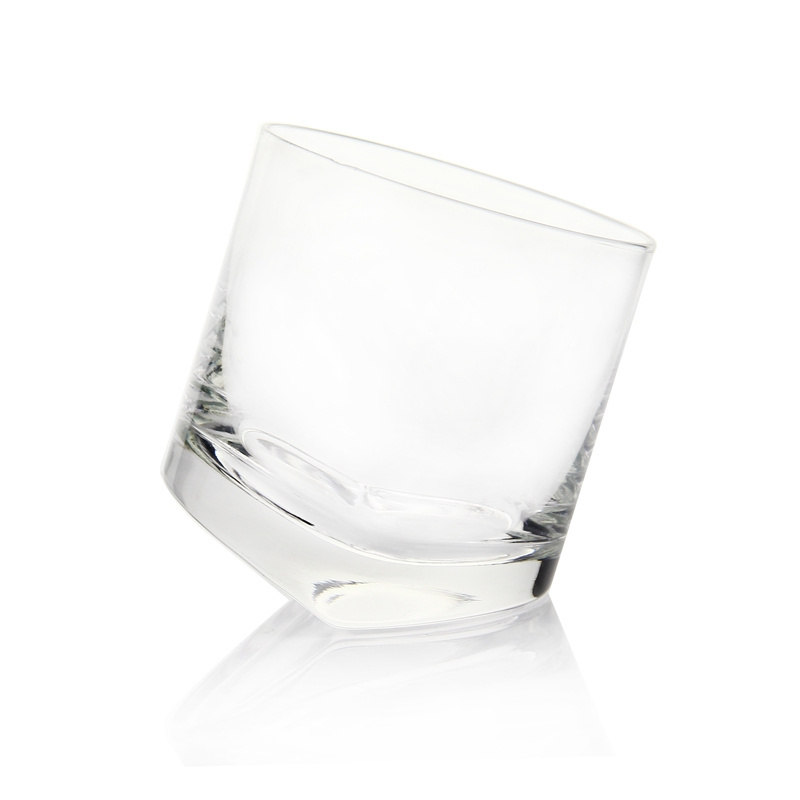 Premium Lead Free Crystal Whiskey Glass Set of 4 Rocking  Tumblers for Drinking Whiskey,Vodka,Brandy,Liquor