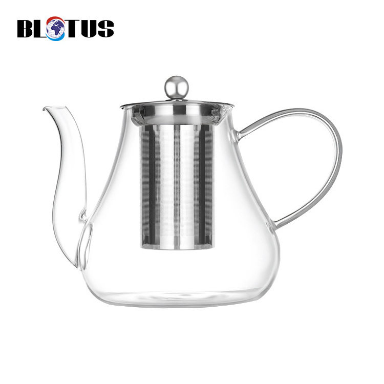 Online hot sales Handblown Borosilicate Glass Teapot set cup set With tea Glasses Customized Small Glass Teapot