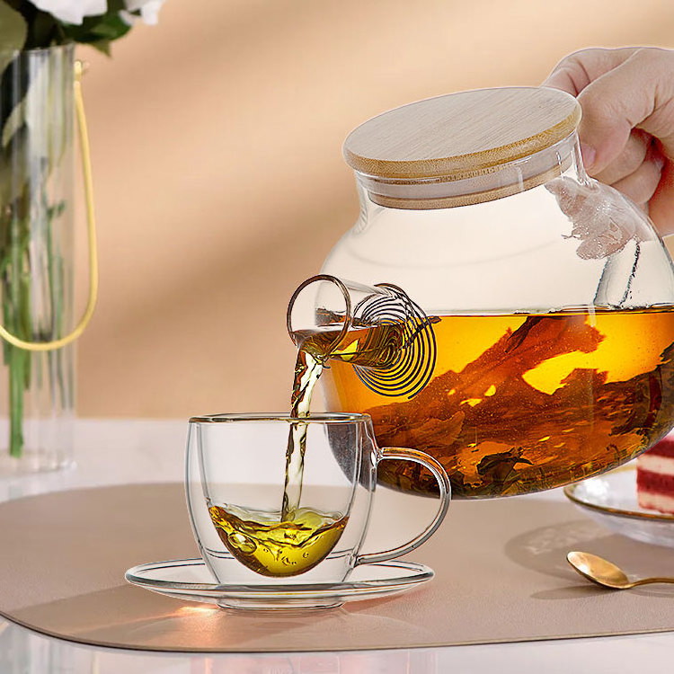 New Clear Luxury Afternoon Glass Coffee Tea Pot Pots Maker Cup Set Sets Teapot Kettles Kettle and Teapots Glass Cup