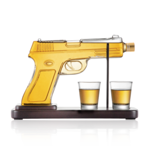 Customized Glass Decanter Set Pistol-Shaped Whiskey Bottle and Bullet Glasses for Bar Accessories Wine Gifts Gin