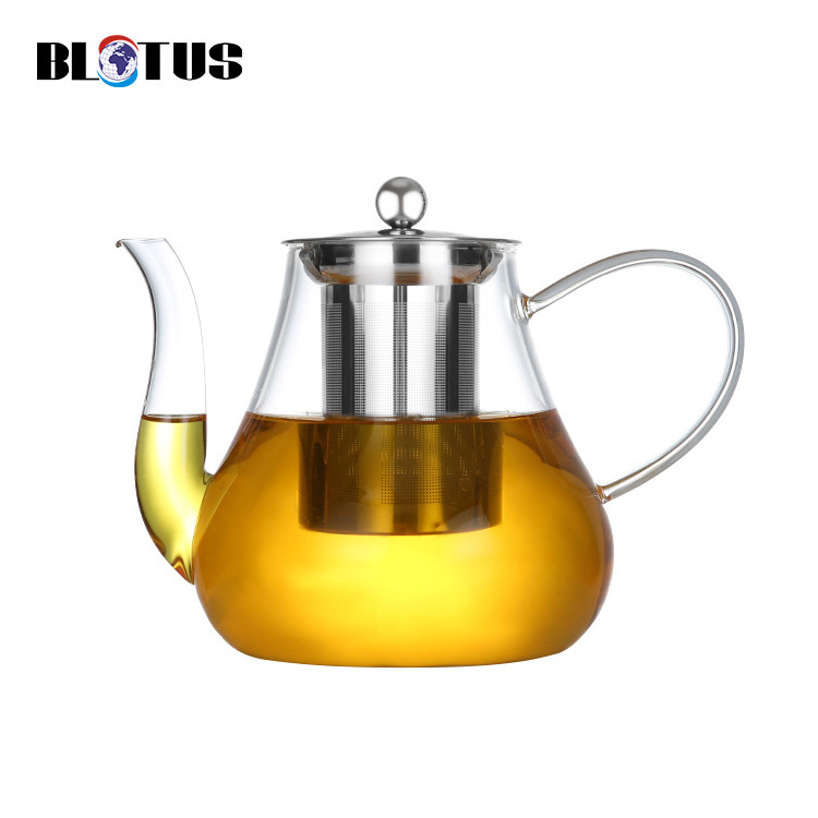 Online hot sales Handblown Borosilicate Glass Teapot set cup set With tea Glasses Customized Small Glass Teapot