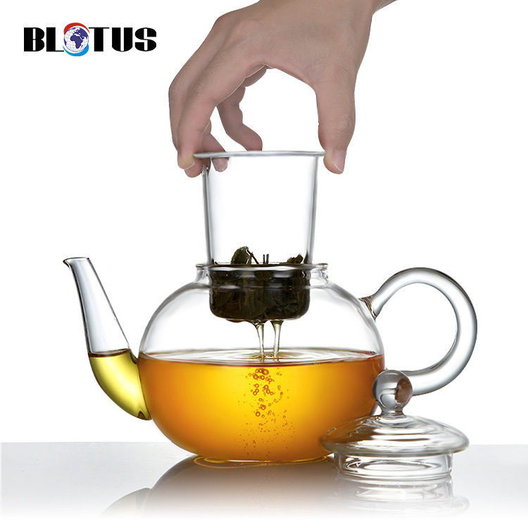 30 OZ High quality handmade borosilicate glass tea pot kettle teapot teaware tea maker Stovetop Safe Large Tea Pot with glasses