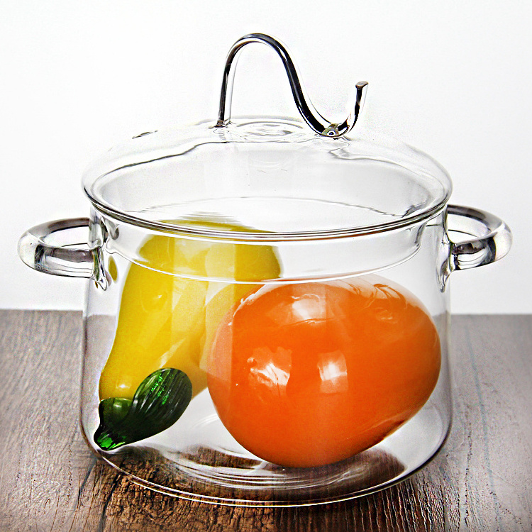 2022 Online hot sales heat resistant Glass soup pot high borosilicate glass pot jar soup & stock pan cooking pot