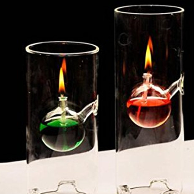 Atmosphere Lighting Wedding Home Decor Burner Cylinder Glass Oil Kerosene Alcohol Lamp