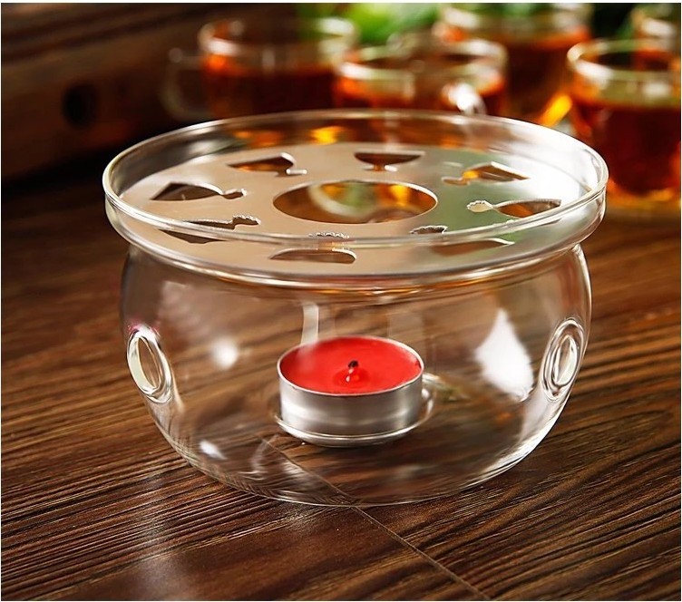 New Hot Sale Fire Resistant Glass Tea Set Candle Coffee Tea Mug Light Wax Warmer for Glass Pot