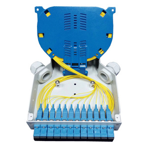 FTTH 12 Core DIN Rail Mounted Fiber Optic Terminal Box Aluminum With 12 SC Adapters And 24 Fibers Splice Tray Terminal Box