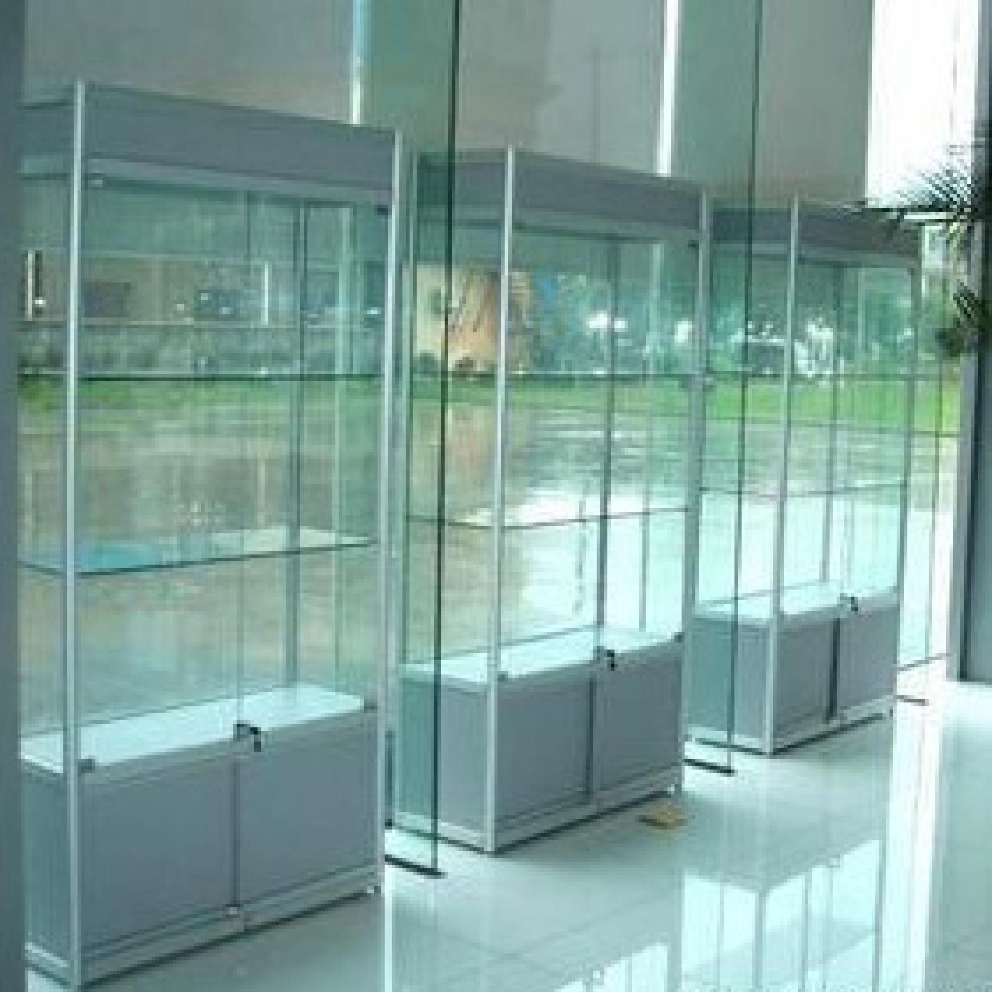 used glass showcases and display cases with LED