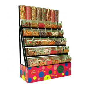 Color Candy Display Rack permarket bulk container small convenience store snack shelves