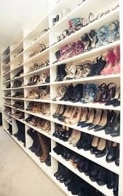 Shoe shop decoration ideas used wooden display shelves