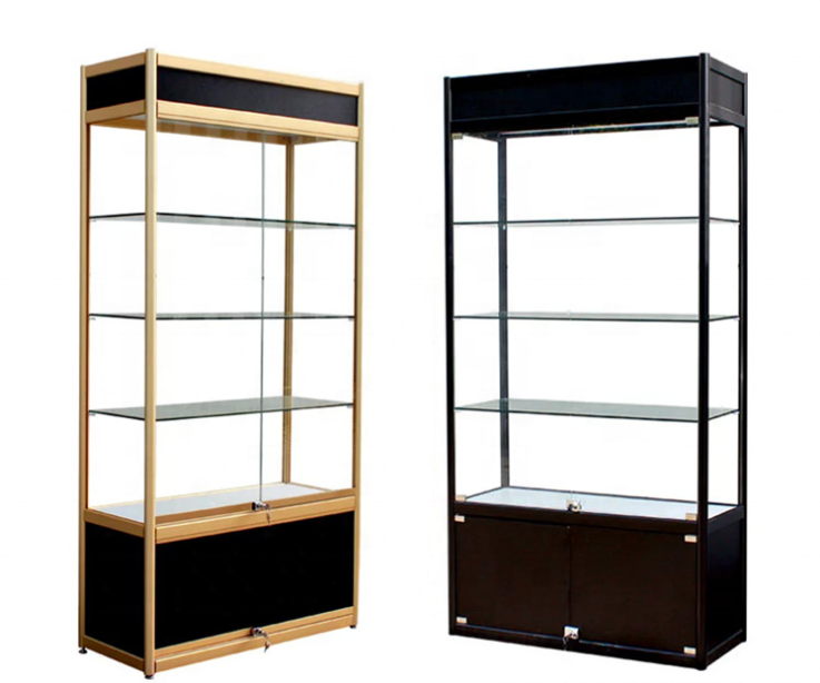 used glass showcases and display cases with LED