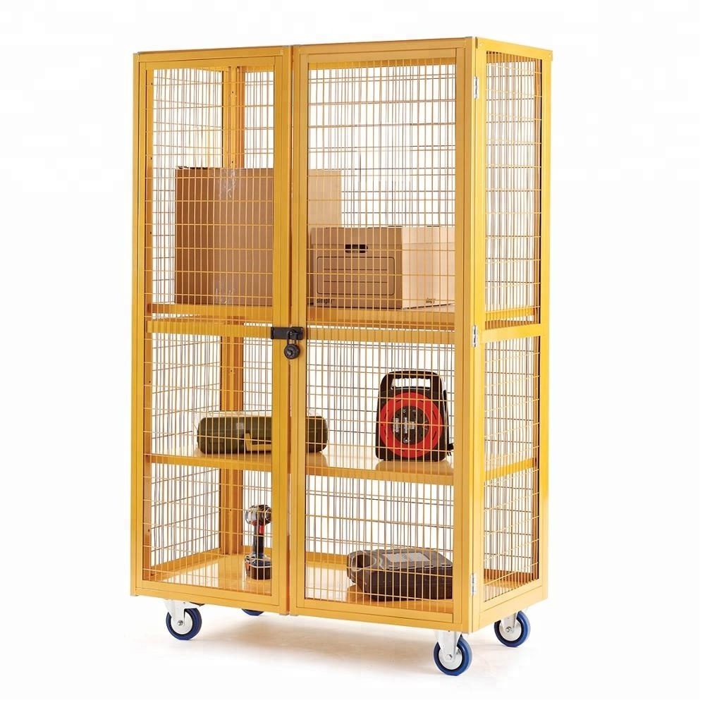 Warehouse plate roll cage trolley