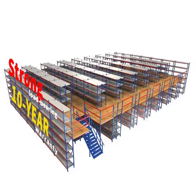 Loft warehouse integrated office divider clip rack mezzanine shelving Radio pallet shuttle racking system