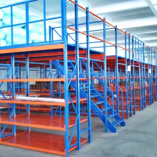 Loft warehouse integrated office divider clip rack mezzanine shelving Radio pallet shuttle racking system