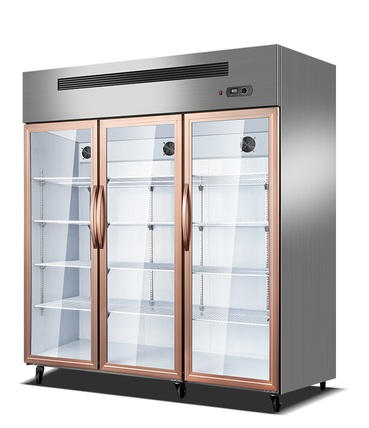 Three door vertical refrigerator equipment energy-saving fast refrigeration supermarket convenience store freezer