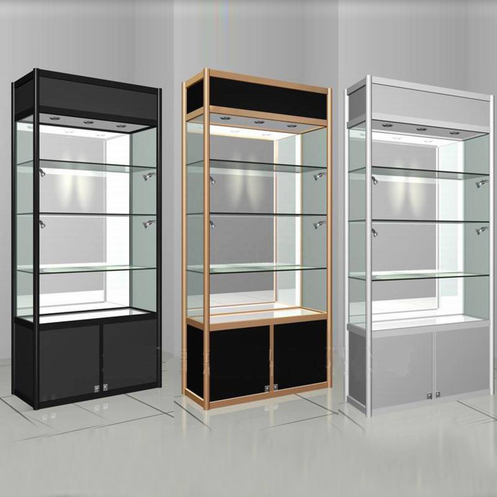 used glass showcases and display cases with LED