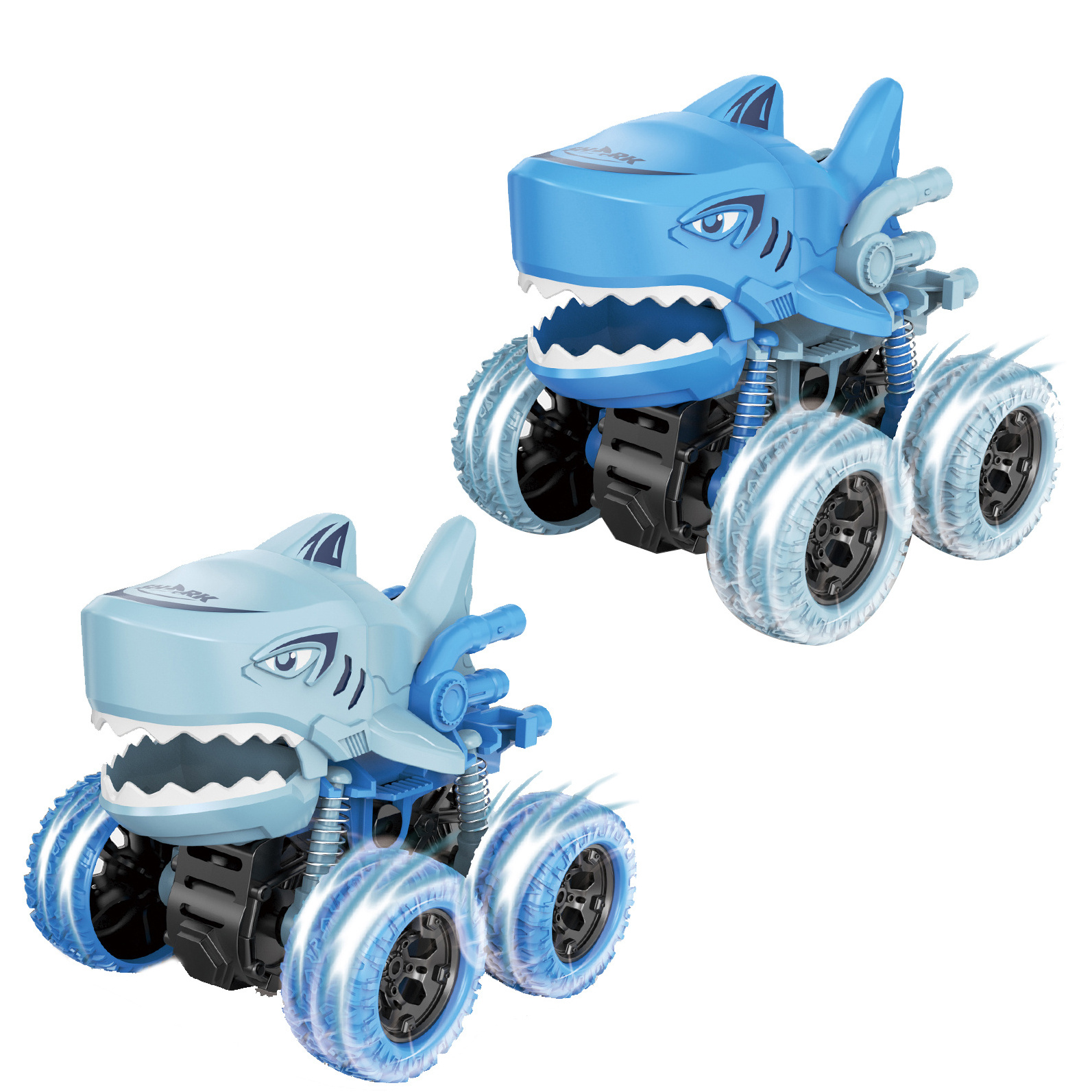 2024 Hot selling inertial four wheel drive animal stunt car toy inertial friction shark stunt car toy