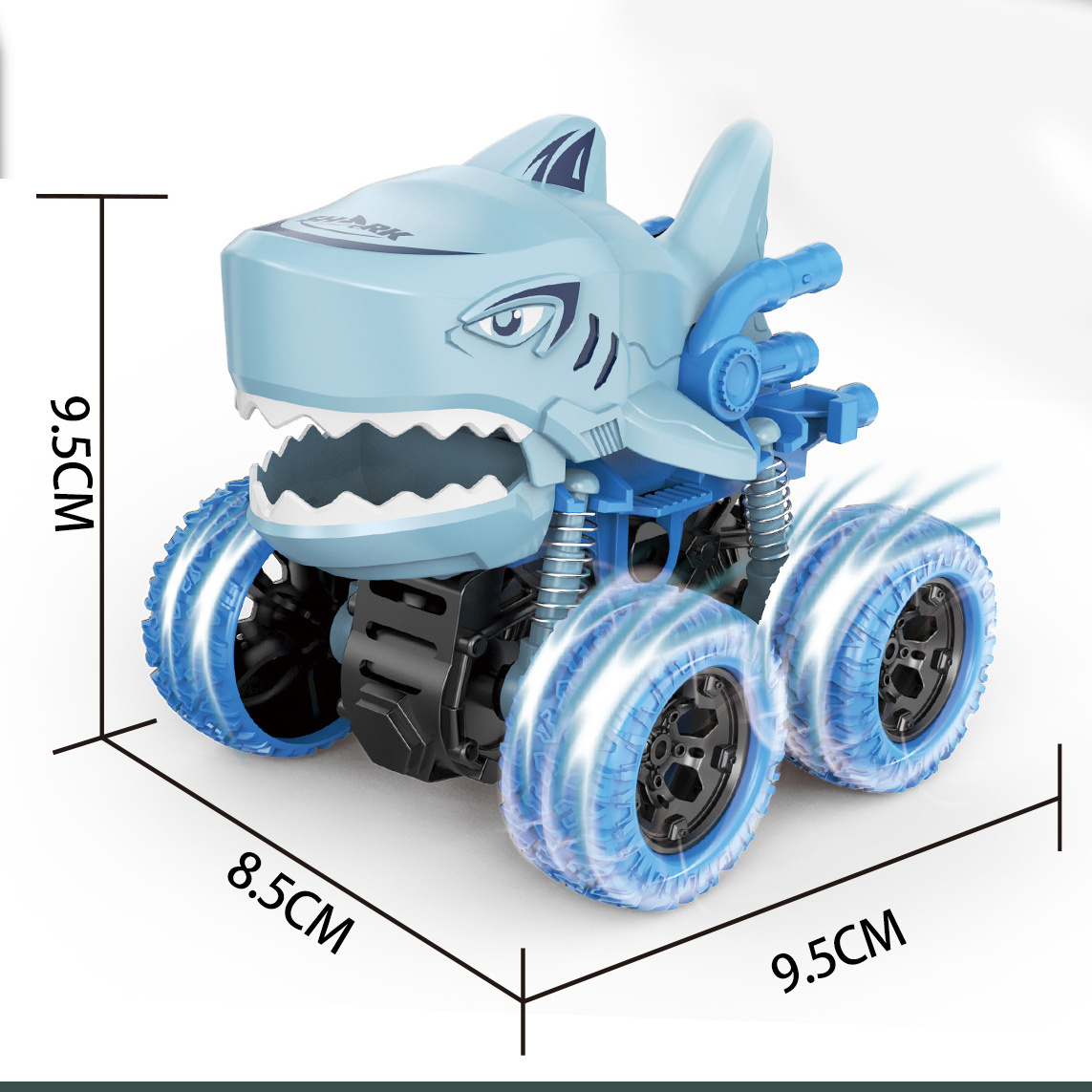 2024 Hot selling inertial four wheel drive animal stunt car toy inertial friction shark stunt car toy